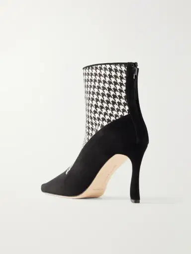 Manolo Blahnik Gosta 90 Houndstooth Wool And Suede Ankle Boots | Thumbnail 3 Manolo Blahnik Gosta 90 Houndstooth Wool And Suede Ankle Boots | Thumbnail 3