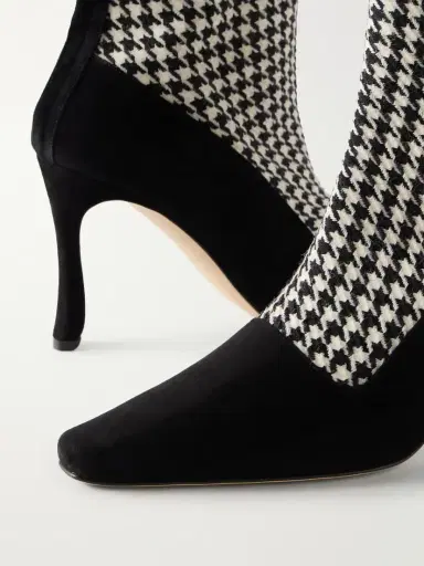 Manolo Blahnik Gosta 90 Houndstooth Wool And Suede Ankle Boots | Thumbnail 5 Manolo Blahnik Gosta 90 Houndstooth Wool And Suede Ankle Boots | Thumbnail 5