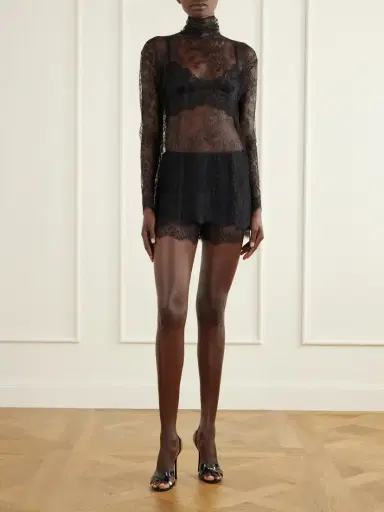 Dolce & Gabbana Chantilly Lace Turtleneck Blouse | Thumbnail 3 Dolce & Gabbana Chantilly Lace Turtleneck Blouse | Thumbnail 3