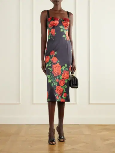 Dolce & Gabbana Floral-print Silk-blend Satin Bustier Midi Dress | Thumbnail 2 Dolce & Gabbana Floral-print Silk-blend Satin Bustier Midi Dress | Thumbnail 2