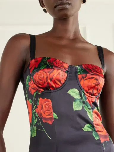 Dolce & Gabbana Floral-print Silk-blend Satin Bustier Midi Dress | Thumbnail 4 Dolce & Gabbana Floral-print Silk-blend Satin Bustier Midi Dress | Thumbnail 4