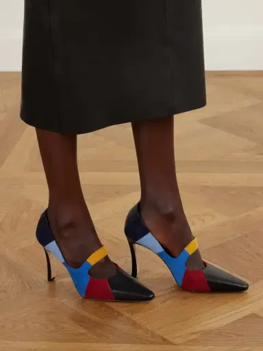 Manolo Blahnik Difusa 105 Suede And Leather Pumps | Thumbnail 2 Manolo Blahnik Difusa 105 Suede And Leather Pumps | Thumbnail 2