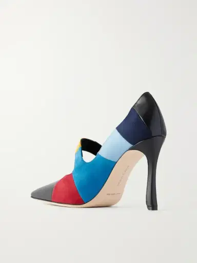 Manolo Blahnik Difusa 105 Suede And Leather Pumps | Thumbnail 3 Manolo Blahnik Difusa 105 Suede And Leather Pumps | Thumbnail 3