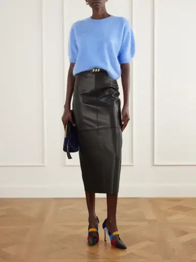 Manolo Blahnik Difusa 105 Suede And Leather Pumps | Thumbnail 4 Manolo Blahnik Difusa 105 Suede And Leather Pumps | Thumbnail 4