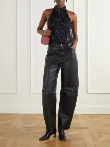 Staud Monay Flocked Bead-embellished Jersey Bodysuit | Thumbnail 2 Staud Monay Flocked Bead-embellished Jersey Bodysuit | Thumbnail 2