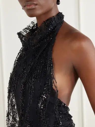 Staud Monay Flocked Bead-embellished Jersey Bodysuit | Thumbnail 4 Staud Monay Flocked Bead-embellished Jersey Bodysuit | Thumbnail 4