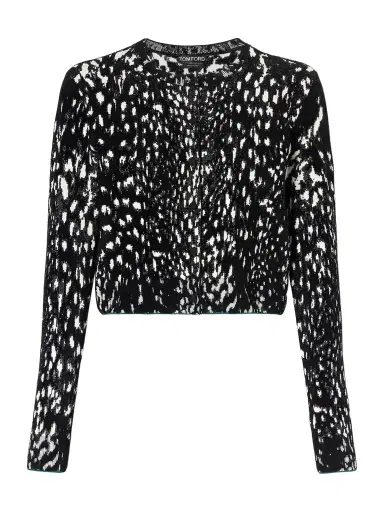 Tom Ford Animal-jacquard Velvet Cardigan | Thumbnail 1 Tom Ford Animal-jacquard Velvet Cardigan | Thumbnail 1