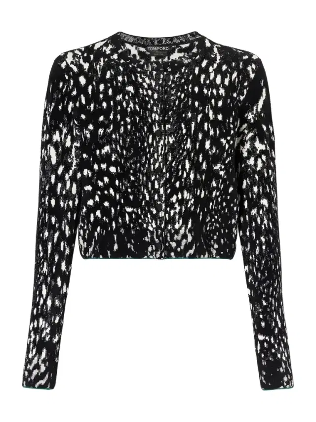 Animal-jacquard Velvet Cardigan Animal-jacquard Velvet Cardigan