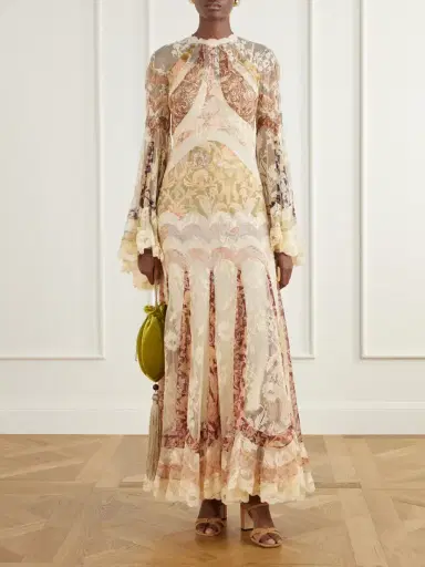 Zimmermann Valiant Paneled Lace-trimmed Chiffon Maxi Dress | Thumbnail 2 Zimmermann Valiant Paneled Lace-trimmed Chiffon Maxi Dress | Thumbnail 2