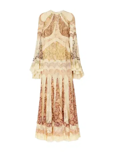 Zimmermann Valiant Paneled Lace-trimmed Chiffon Maxi Dress | Thumbnail 1 Zimmermann Valiant Paneled Lace-trimmed Chiffon Maxi Dress | Thumbnail 1