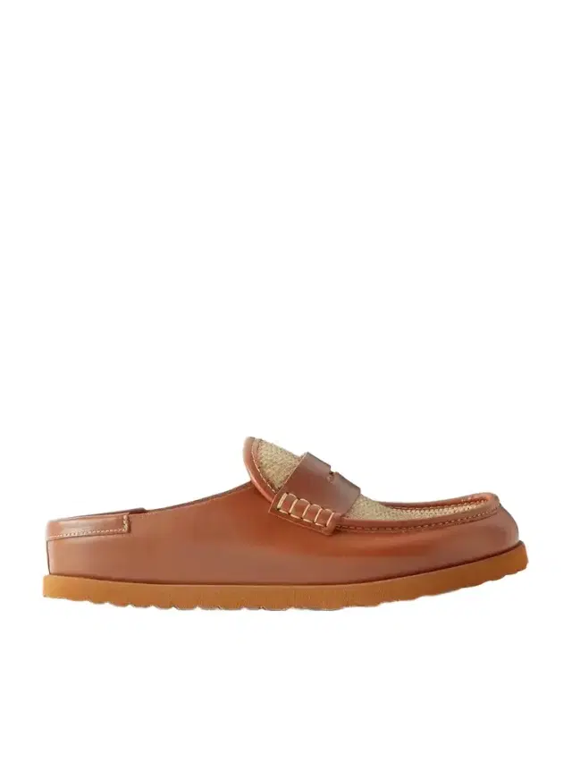 Naples Wrapped Raffia-trimmed Leather Loafers Naples Wrapped Raffia-trimmed Leather Loafers