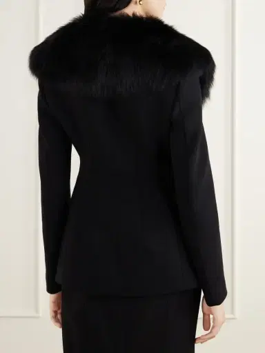 Dolce & Gabbana Peplum Plush-trimmed Wool-blend Jacket | Thumbnail 3 Dolce & Gabbana Peplum Plush-trimmed Wool-blend Jacket | Thumbnail 3