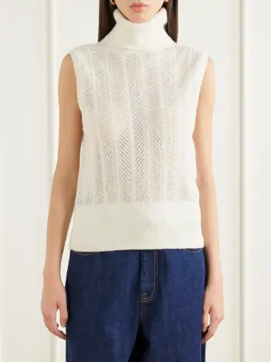 Veronica Beard Mazzy Cashmere Turtleneck Sweater Vest | Thumbnail 3 Veronica Beard Mazzy Cashmere Turtleneck Sweater Vest | Thumbnail 3