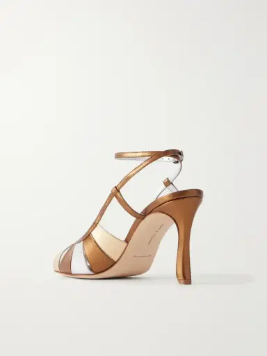 Manolo Blahnik Cloudadhi 90 Metallic Leather Sandals | Thumbnail 3 Manolo Blahnik Cloudadhi 90 Metallic Leather Sandals | Thumbnail 3