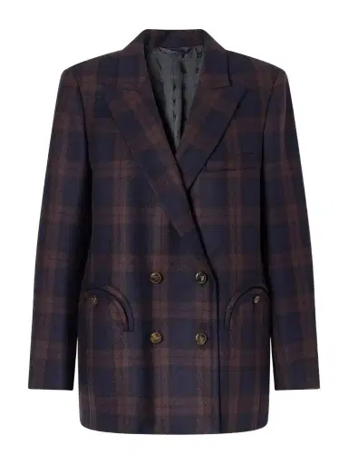 Blazé Milano Everynight Checked Double-breasted Wool Blazer | Thumbnail 1 Blazé Milano Everynight Checked Double-breasted Wool Blazer | Thumbnail 1