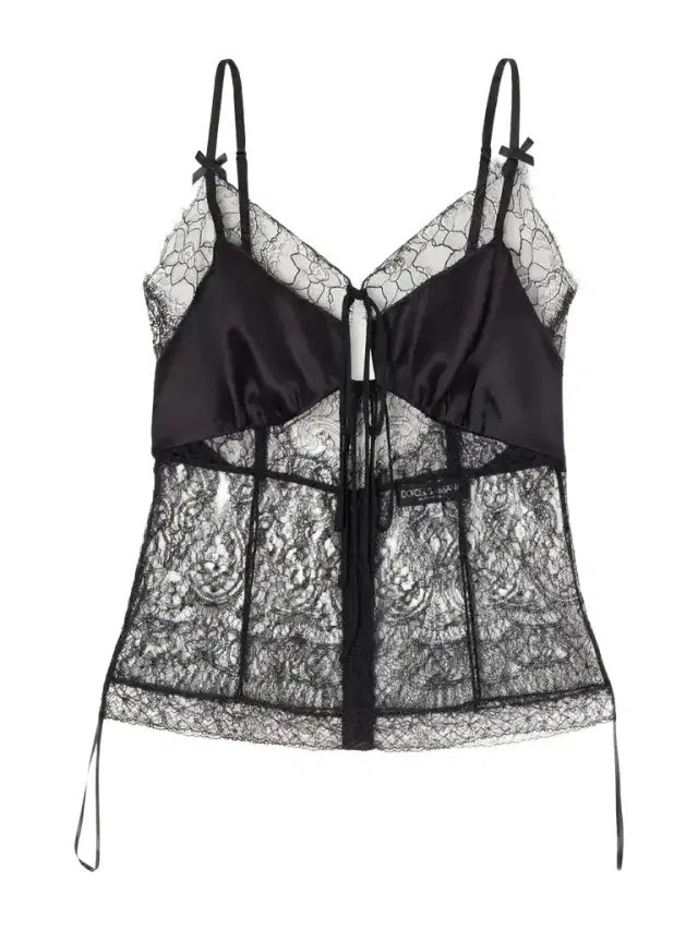 Bow-detailed Satin-trimmed Lace Cami Bow-detailed Satin-trimmed Lace Cami