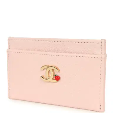Chanel Chanel "Lucky Park" Card Holder Wallet Light Pink Goatskin Gold Hardware | Thumbnail 5 Chanel Chanel "Lucky Park" Card Holder Wallet Light Pink Goatskin Gold Hardware | Thumbnail 5
