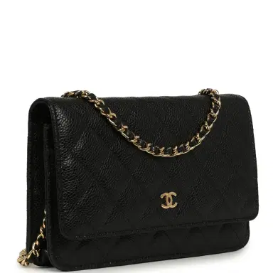 Chanel Chanel Classic Wallet On Chain WOC Black Caviar Gold Hardware | Thumbnail 2 Chanel Chanel Classic Wallet On Chain WOC Black Caviar Gold Hardware | Thumbnail 2