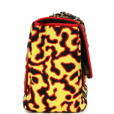 Chanel Chanel Maxi "Magma" Flap Bag Yellow, Red, Black Mixed Fibers Gold Hardware | Thumbnail 3 Chanel Chanel Maxi "Magma" Flap Bag Yellow, Red, Black Mixed Fibers Gold Hardware | Thumbnail 3