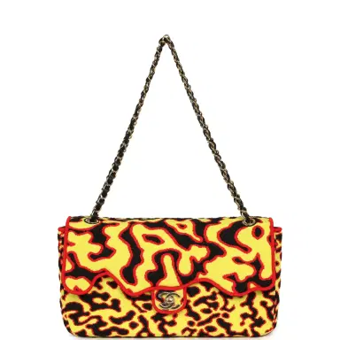 Chanel Chanel Maxi "Magma" Flap Bag Yellow, Red, Black Mixed Fibers Gold Hardware | Thumbnail 7 Chanel Chanel Maxi "Magma" Flap Bag Yellow, Red, Black Mixed Fibers Gold Hardware | Thumbnail 7