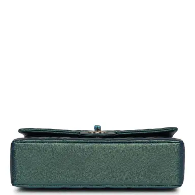 Chanel Chanel Medium Classic Double Flap Bag Green Iridescent Caviar Light Gold Hardware | Thumbnail 6 Chanel Chanel Medium Classic Double Flap Bag Green Iridescent Caviar Light Gold Hardware | Thumbnail 6