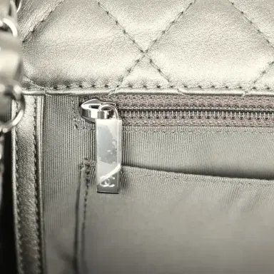 Chanel Chanel XXL Classic Single Flap Bag Dark Grey Metallic Lambskin Ruthenium Hardware | Thumbnail 9 Chanel Chanel XXL Classic Single Flap Bag Dark Grey Metallic Lambskin Ruthenium Hardware | Thumbnail 9