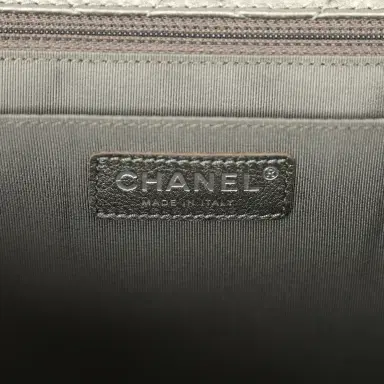 Chanel Chanel XXL Classic Single Flap Bag Dark Grey Metallic Lambskin Ruthenium Hardware | Thumbnail 10 Chanel Chanel XXL Classic Single Flap Bag Dark Grey Metallic Lambskin Ruthenium Hardware | Thumbnail 10