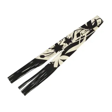 HERMÈS Hermes "Bouquet Final" Cream and Black Fringe Silk | Thumbnail 2 HERMÈS Hermes "Bouquet Final" Cream and Black Fringe Silk | Thumbnail 2