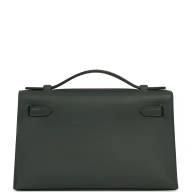 HERMÈS Hermes Kelly Pochette Vert Mangrove Swift Permabrass Hardware | Thumbnail 4 HERMÈS Hermes Kelly Pochette Vert Mangrove Swift Permabrass Hardware | Thumbnail 4