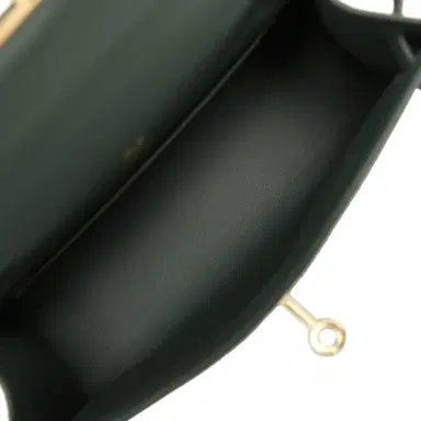 HERMÈS Hermes Kelly Pochette Vert Mangrove Swift Permabrass Hardware | Thumbnail 8 HERMÈS Hermes Kelly Pochette Vert Mangrove Swift Permabrass Hardware | Thumbnail 8