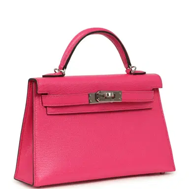 HERMÈS Hermes Kelly Sellier 20 Rose Pop Chevre Chamkilight Palladium Hardware | Thumbnail 2 HERMÈS Hermes Kelly Sellier 20 Rose Pop Chevre Chamkilight Palladium Hardware | Thumbnail 2