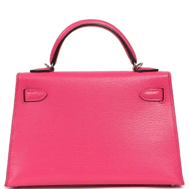 HERMÈS Hermes Kelly Sellier 20 Rose Pop Chevre Chamkilight Palladium Hardware | Thumbnail 4 HERMÈS Hermes Kelly Sellier 20 Rose Pop Chevre Chamkilight Palladium Hardware | Thumbnail 4