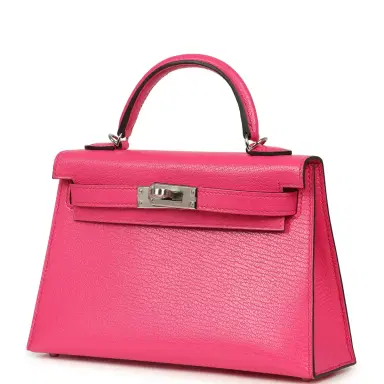 HERMÈS Hermes Kelly Sellier 20 Rose Pop Chevre Chamkilight Palladium Hardware | Thumbnail 5 HERMÈS Hermes Kelly Sellier 20 Rose Pop Chevre Chamkilight Palladium Hardware | Thumbnail 5