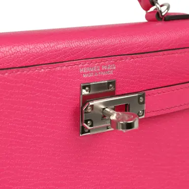 HERMÈS Hermes Kelly Sellier 20 Rose Pop Chevre Chamkilight Palladium Hardware | Thumbnail 7 HERMÈS Hermes Kelly Sellier 20 Rose Pop Chevre Chamkilight Palladium Hardware | Thumbnail 7