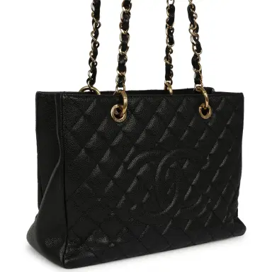 Chanel Pre-owned Chanel Grand Shopping Tote Black Caviar Gold Hardware | Thumbnail 2 Chanel Pre-owned Chanel Grand Shopping Tote Black Caviar Gold Hardware | Thumbnail 2