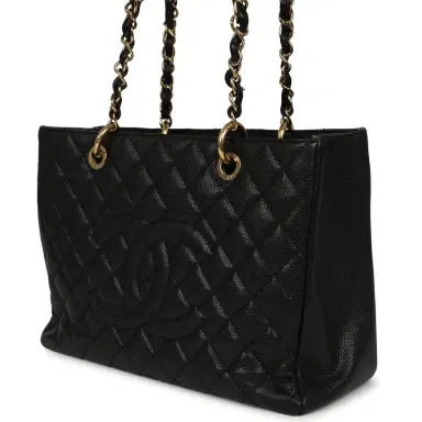 Chanel Pre-owned Chanel Grand Shopping Tote Black Caviar Gold Hardware | Thumbnail 5 Chanel Pre-owned Chanel Grand Shopping Tote Black Caviar Gold Hardware | Thumbnail 5