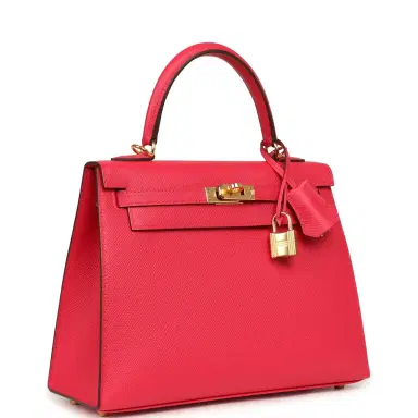 HERMÈS Pre-owned Hermes Kelly Sellier 25 Rose Extreme Epsom Gold Hardware | Thumbnail 2 HERMÈS Pre-owned Hermes Kelly Sellier 25 Rose Extreme Epsom Gold Hardware | Thumbnail 2