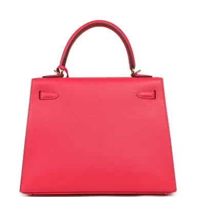 HERMÈS Pre-owned Hermes Kelly Sellier 25 Rose Extreme Epsom Gold Hardware | Thumbnail 4 HERMÈS Pre-owned Hermes Kelly Sellier 25 Rose Extreme Epsom Gold Hardware | Thumbnail 4