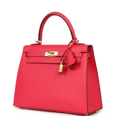 HERMÈS Pre-owned Hermes Kelly Sellier 25 Rose Extreme Epsom Gold Hardware | Thumbnail 5 HERMÈS Pre-owned Hermes Kelly Sellier 25 Rose Extreme Epsom Gold Hardware | Thumbnail 5