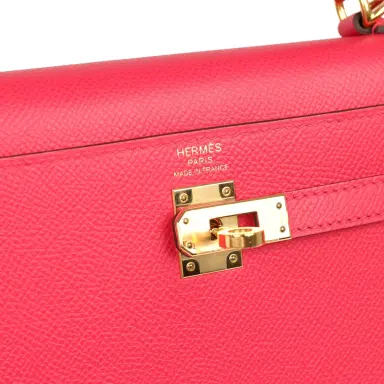 HERMÈS Pre-owned Hermes Kelly Sellier 25 Rose Extreme Epsom Gold Hardware | Thumbnail 7 HERMÈS Pre-owned Hermes Kelly Sellier 25 Rose Extreme Epsom Gold Hardware | Thumbnail 7