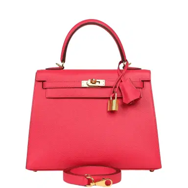 HERMÈS Pre-owned Hermes Kelly Sellier 25 Rose Extreme Epsom Gold Hardware | Thumbnail 1 HERMÈS Pre-owned Hermes Kelly Sellier 25 Rose Extreme Epsom Gold Hardware | Thumbnail 1