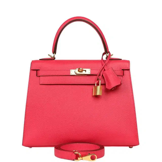 Pre-owned Hermes Kelly Sellier 25 Rose Extreme Epsom Gold Hardware Pre-owned Hermes Kelly Sellier 25 Rose Extreme Epsom Gold Hardware
