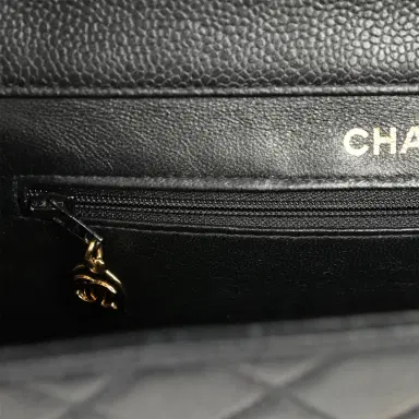 Chanel Vintage Chanel Double Sided Flap Bag Black Caviar Gold Hardware | Thumbnail 9 Chanel Vintage Chanel Double Sided Flap Bag Black Caviar Gold Hardware | Thumbnail 9