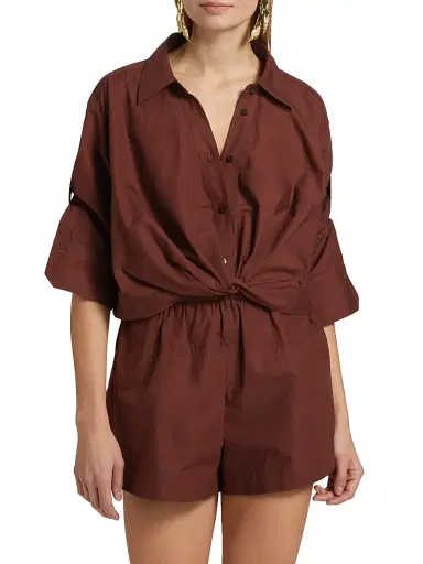 A.L.C. A. L.C. Women's Leo Twist Cotton Button-Front Top | Thumbnail 3 A.L.C. A. L.C. Women's Leo Twist Cotton Button-Front Top | Thumbnail 3