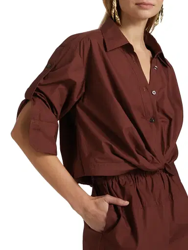 A.L.C. A. L.C. Women's Leo Twist Cotton Button-Front Top | Thumbnail 6 A.L.C. A. L.C. Women's Leo Twist Cotton Button-Front Top | Thumbnail 6