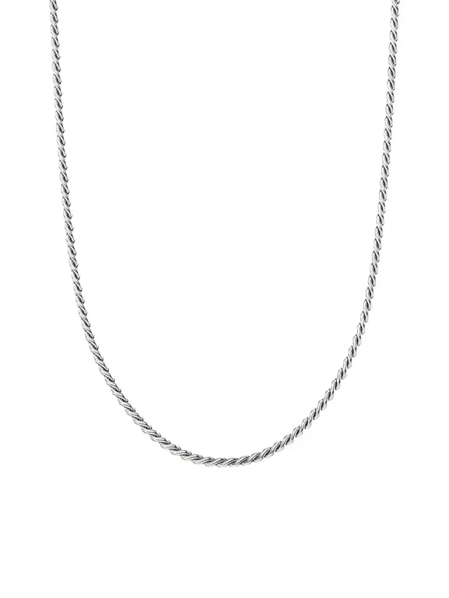 Women's Sculpted Cable Chain Necklace in Sterling Silver, 2.7MM Women's Sculpted Cable Chain Necklace in Sterling Silver, 2.7MM