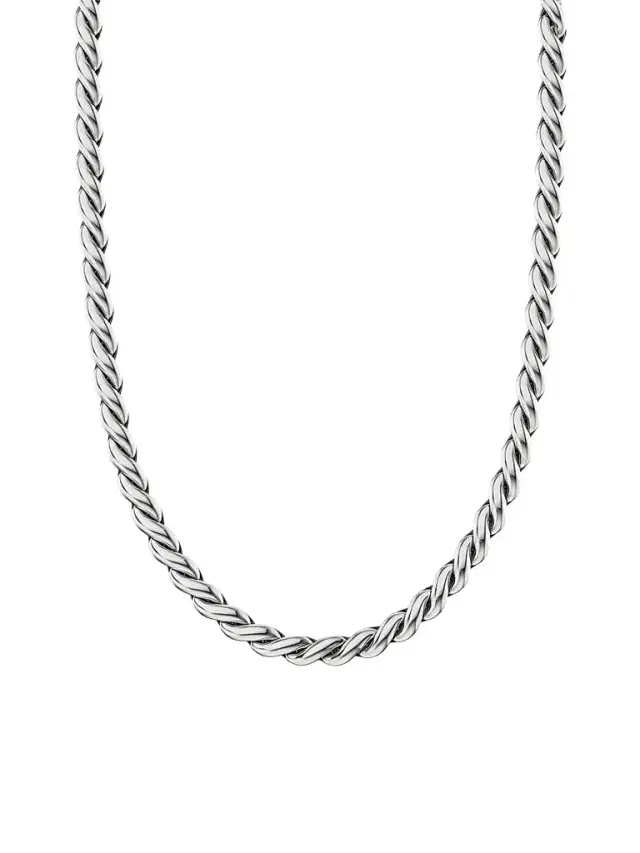 Women's Sculpted Cable Chain Necklace in Sterling Silver, 5.7MM Women's Sculpted Cable Chain Necklace in Sterling Silver, 5.7MM