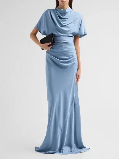 Simkhai Women's Annibelis Satin Draped Gown | Thumbnail 2 Simkhai Women's Annibelis Satin Draped Gown | Thumbnail 2