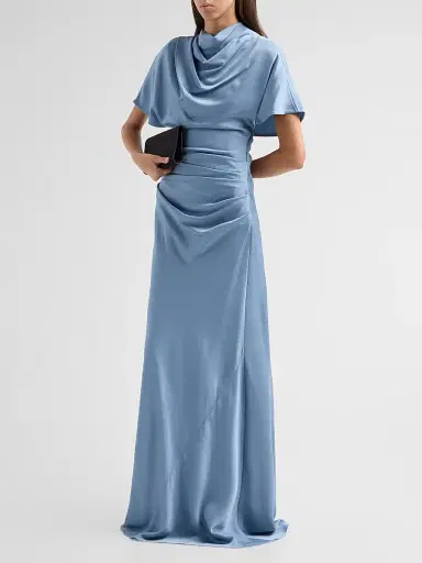 Simkhai Women's Annibelis Satin Draped Gown | Thumbnail 4 Simkhai Women's Annibelis Satin Draped Gown | Thumbnail 4