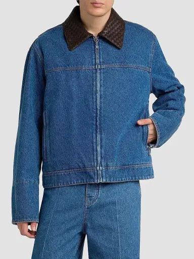 Bottega Veneta Men's Medium Indigo Denim Padded Jacket | Thumbnail 3 Bottega Veneta Men's Medium Indigo Denim Padded Jacket | Thumbnail 3